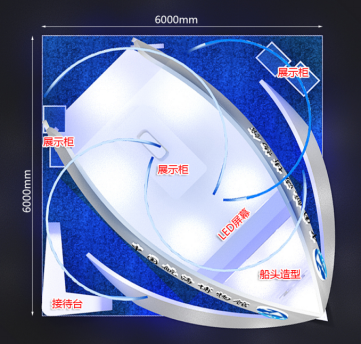 中國航海博物館展臺設(shè)計案例的布局圖